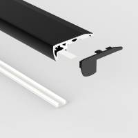 Profilé aluminium noir contre-marches escaliers pour ruban LED - S01 - CRAFT