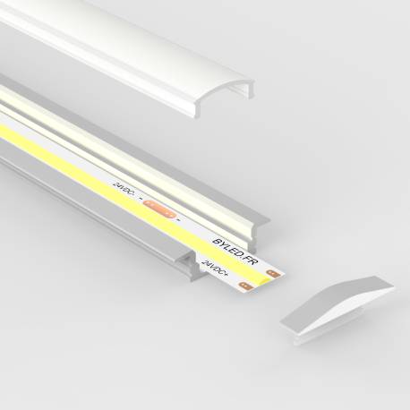 Profilé aluminium blanc encastrable pour ruban LED