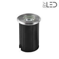 Spot LED encastré de sol rond inox 1W - 12V - QINOX 62 mm