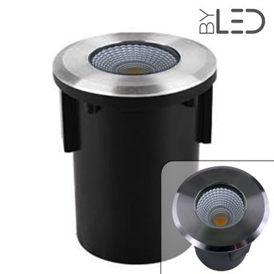 Spot LED encastré de sol rond inox 3W - COB - 12V - QINOX 92 mm