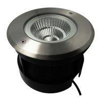 Spot LED encastré de sol 180mm 15W 230V inox rond - QINOX