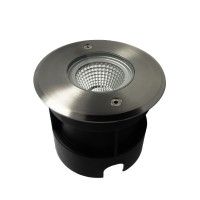 Spot LED encastré de sol 120mm 5W 230V inox rond - QINOX