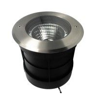 Spot LED encastré de sol orientable 160mm 15W 230V inox rond - QINOX