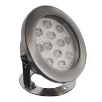 Spot LED immergeable inox orientable - 12W - 12V - Hydro 190mm