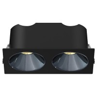 Spot LED encastré double carré noir 20W, couleurs au choix - Miror