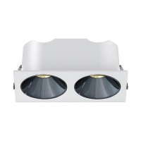 Spot LED encastré double carré blanc 14W, couleurs au choix - Miror