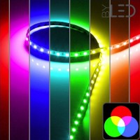 Mini ruban LED RGB multicolore 6mm de large - 9,6W/m - IP65 - 120 LED/m - 3838E - 5m - 24V