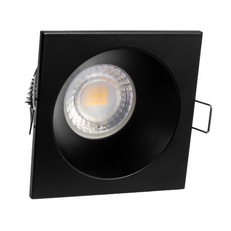 Spot encastrable IP20 pour LED GU10 - DEEEP carré - Noir mat